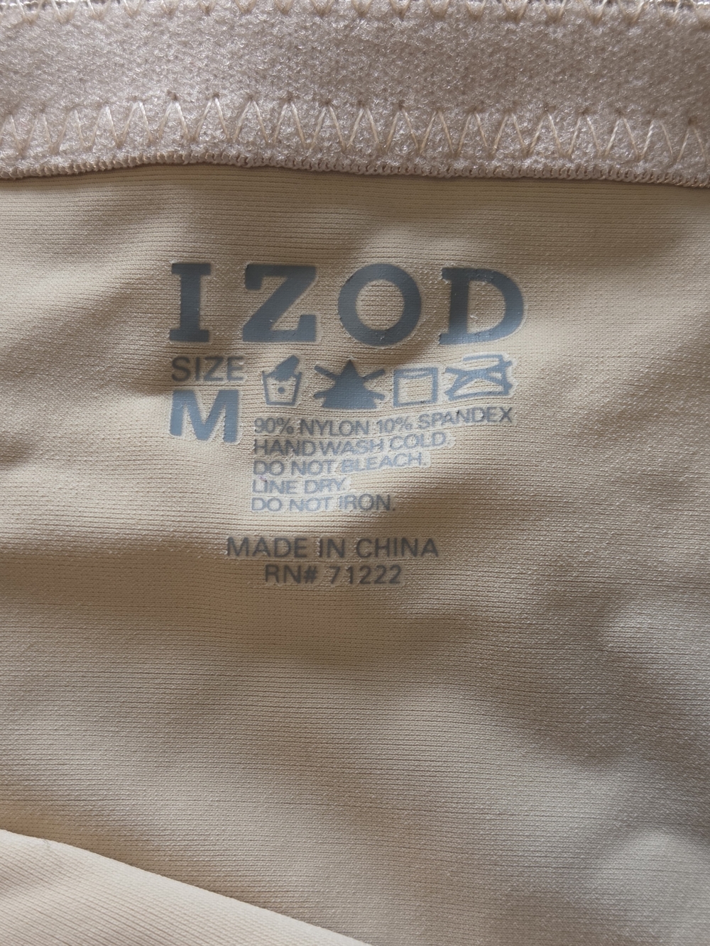 IZOD Tan Beige Nylon Spandex Tummy Control Half Slip Lace Accent Size Medium - Picture 5 of 5